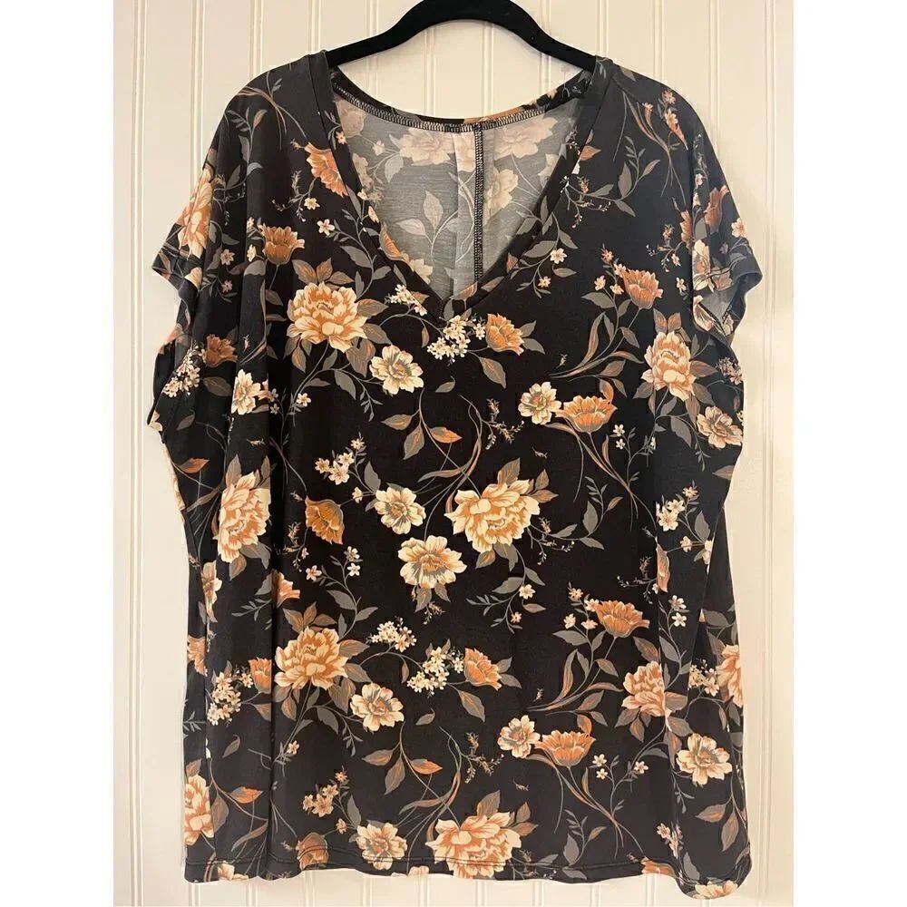 Torrid floral tunic top cap sleeve sz 2